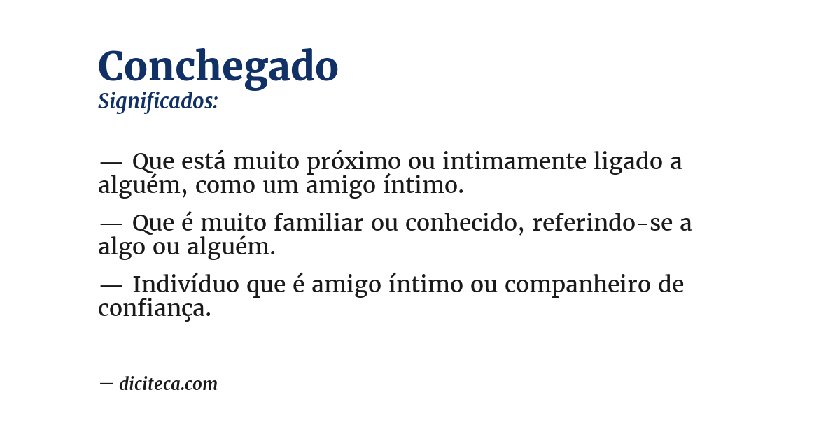Significado de conchegado