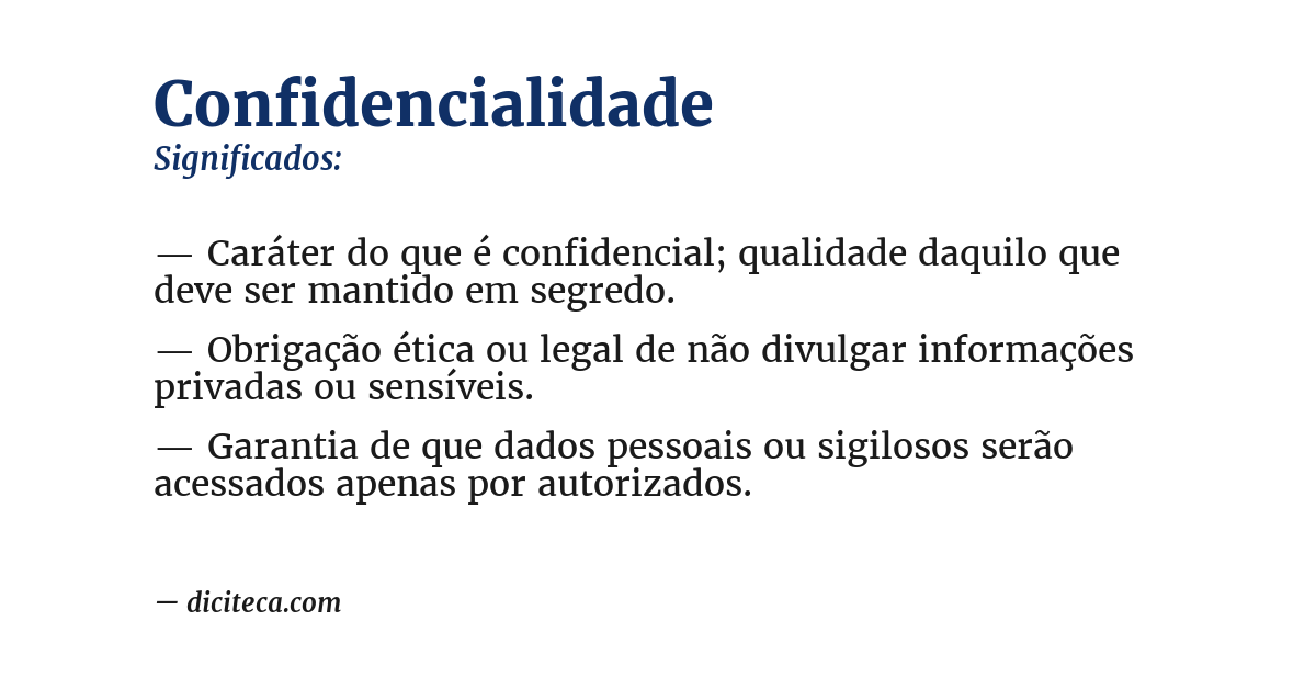 Significado de confidencialidade