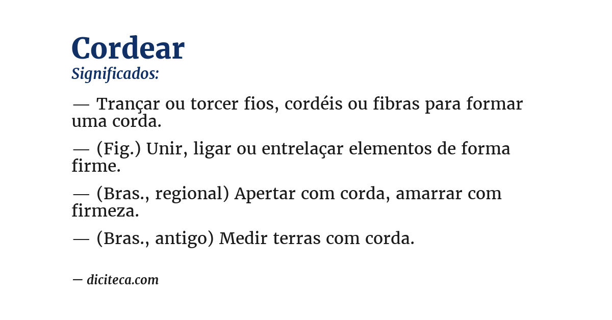 Significado de cordear