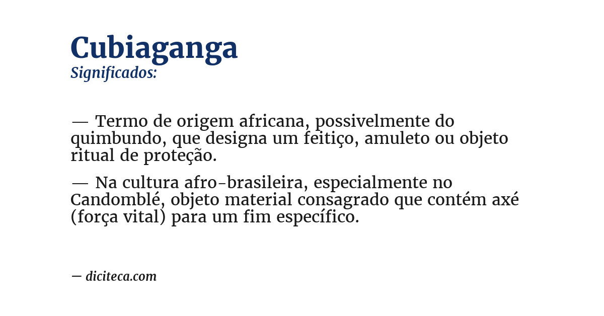 Significado de cubiaganga