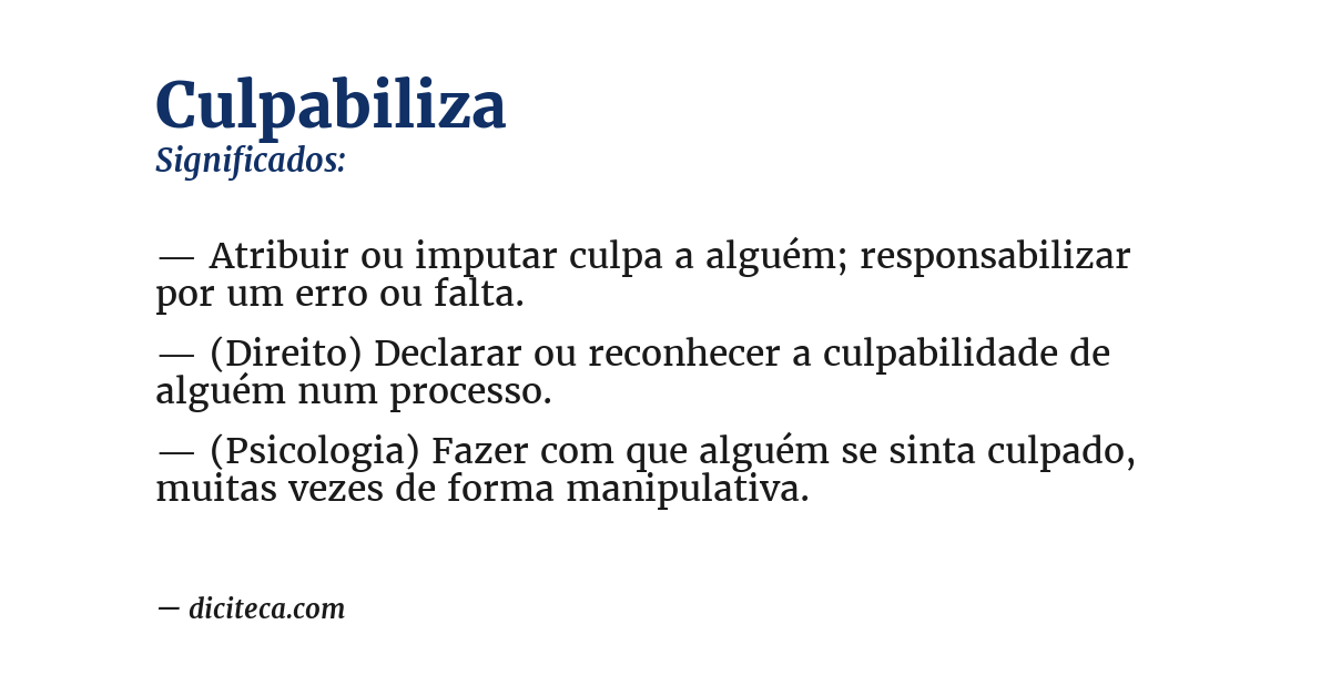 Significado de culpabiliza
