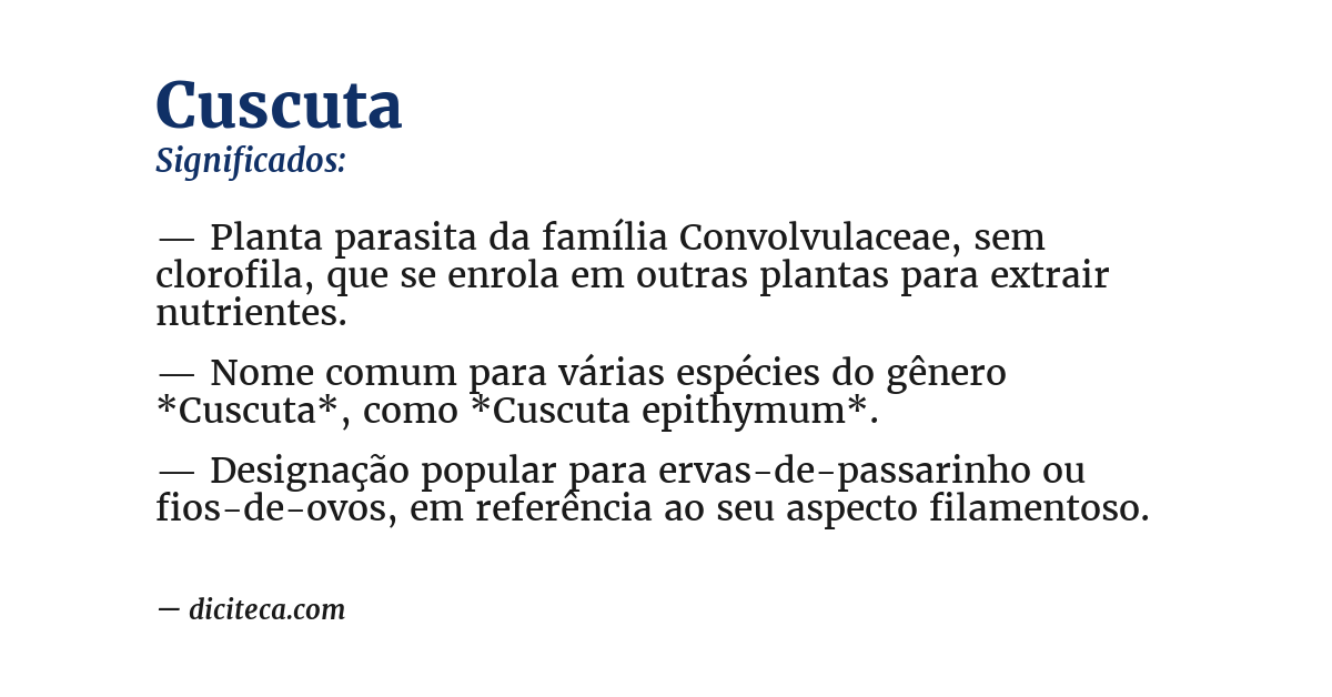 Significado de cuscuta