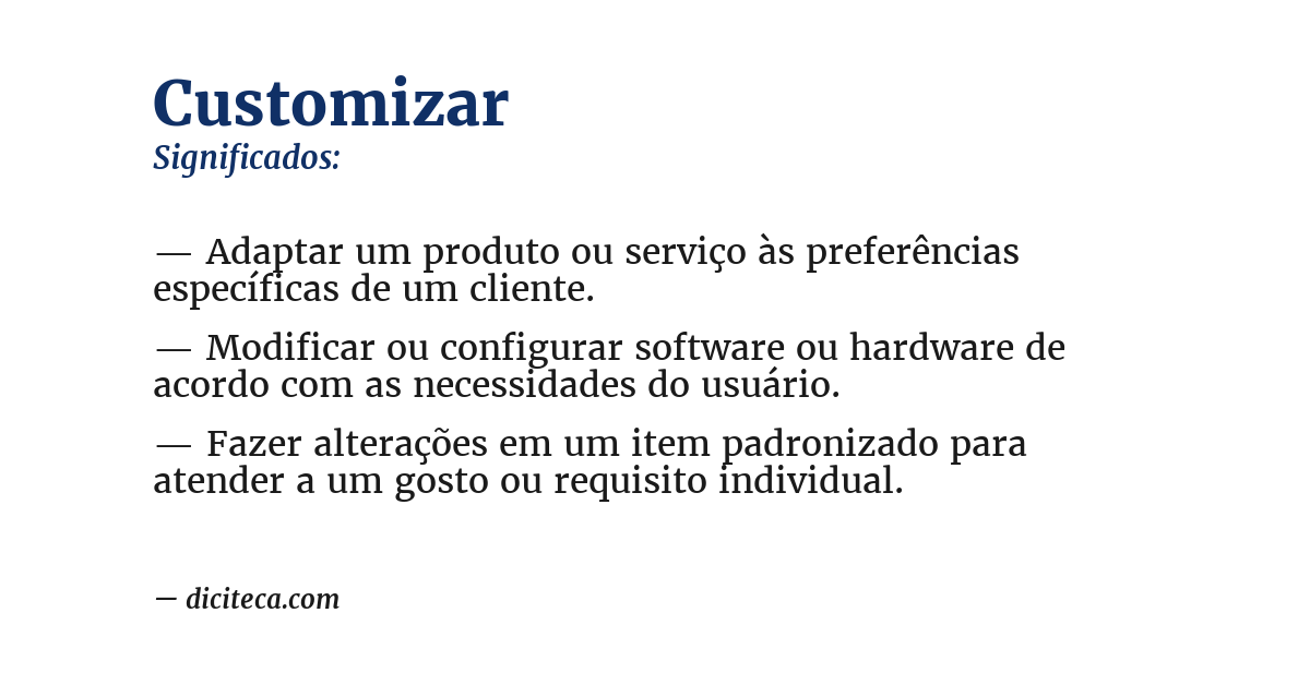 Significado de customizar