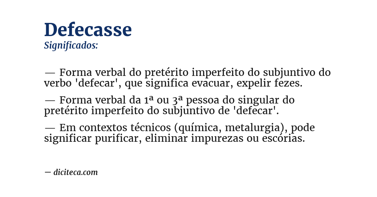 Significado de defecasse