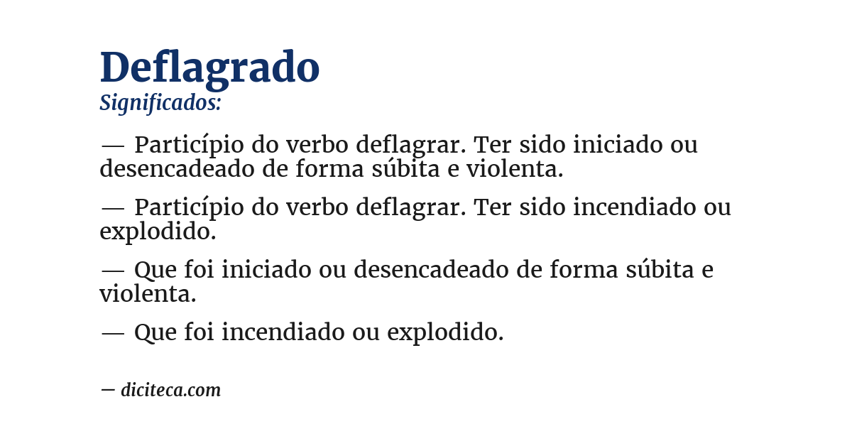 Significado de deflagrado