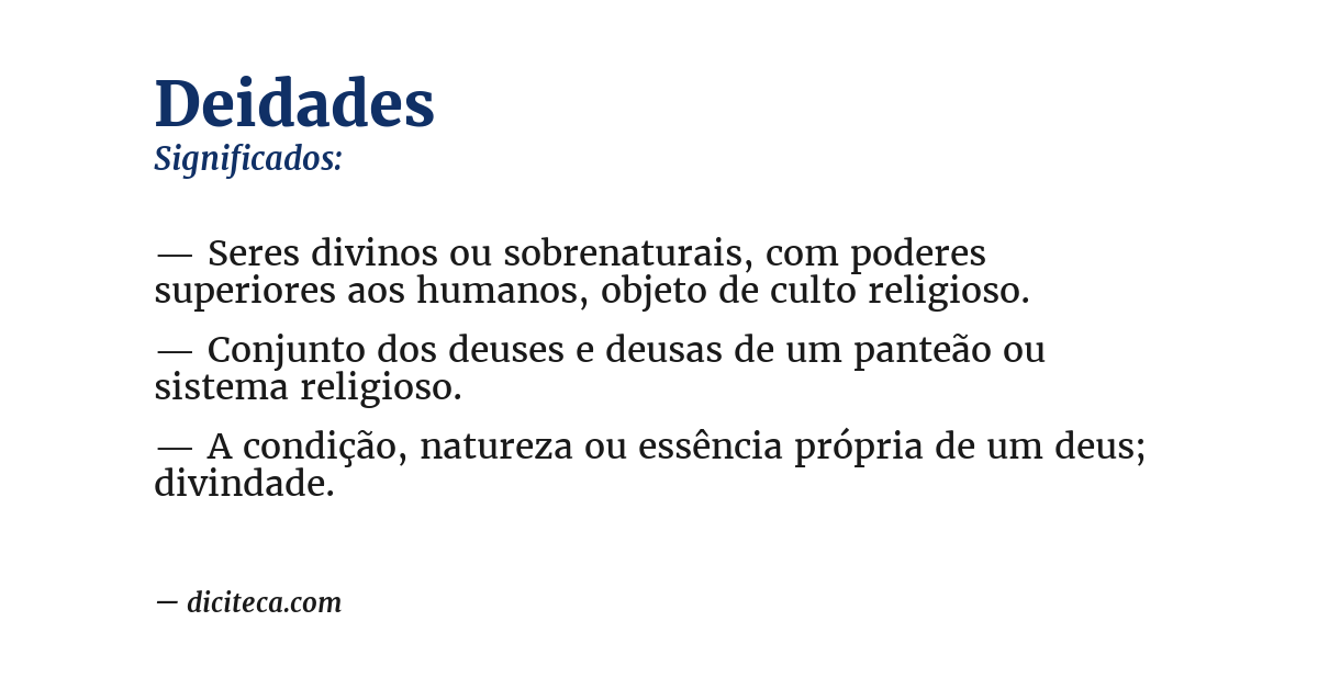 Significado de deidades