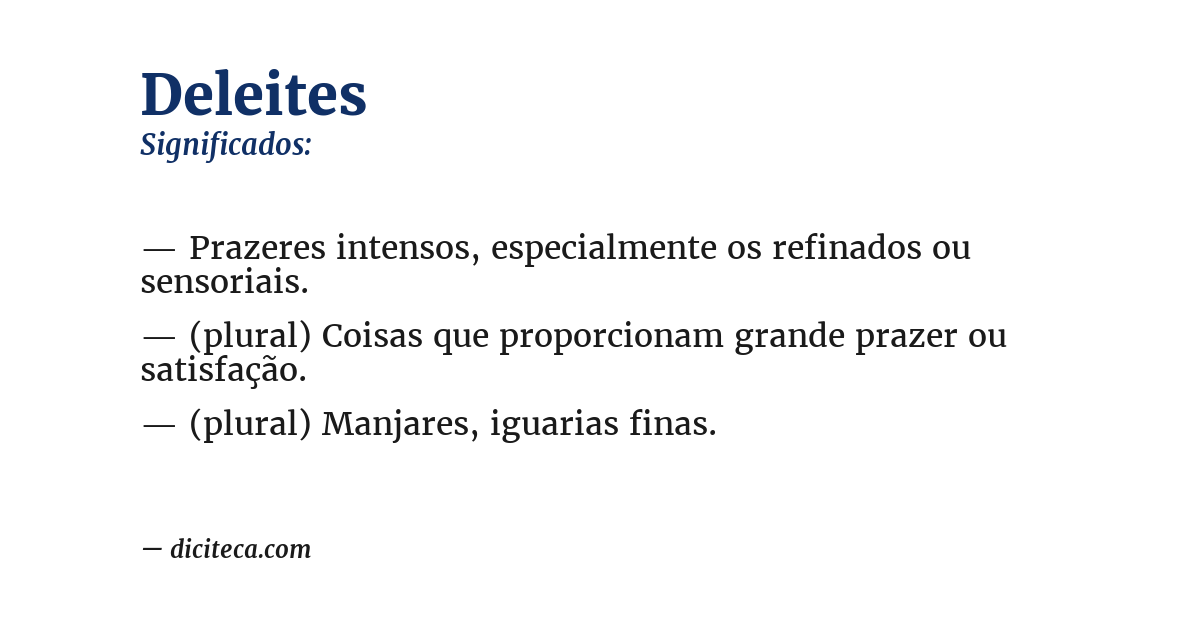 Significado de deleites