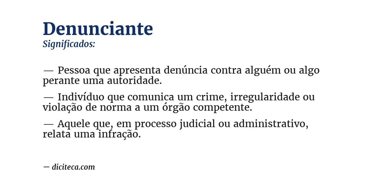 Significado de denunciante