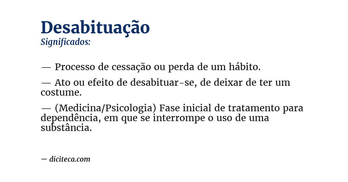 Significado de desabituação