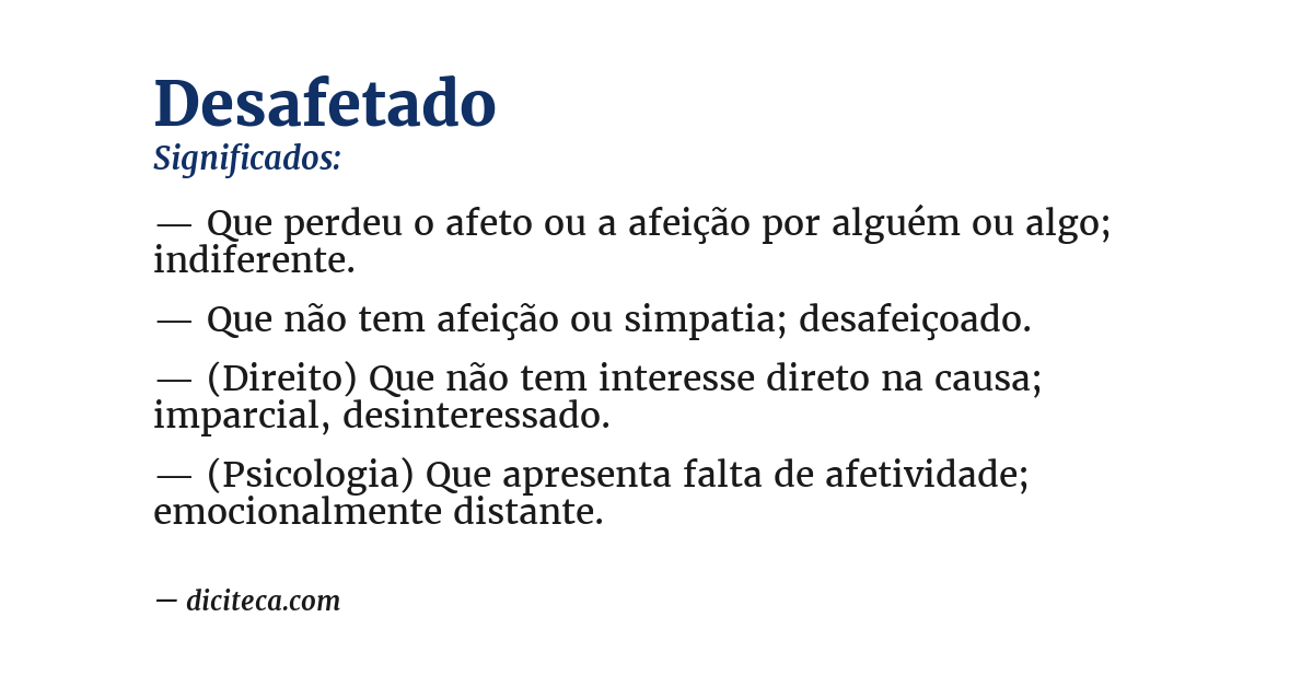 Significado de desafetado