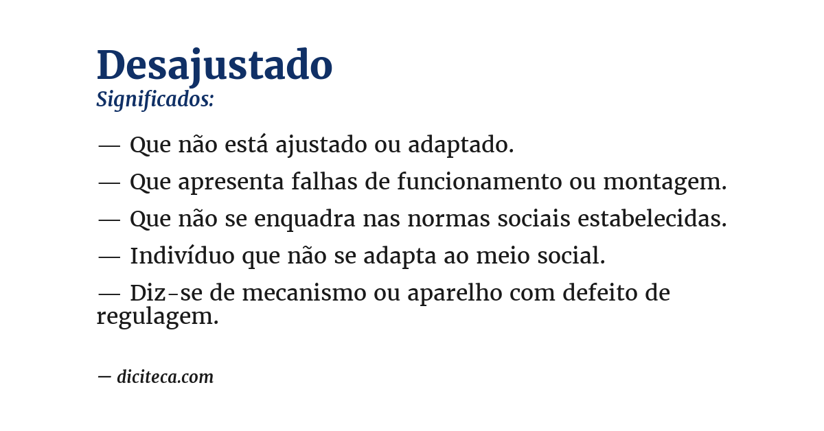 Significado de desajustado