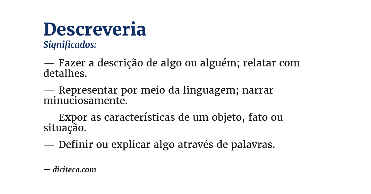Significado de descreveria
