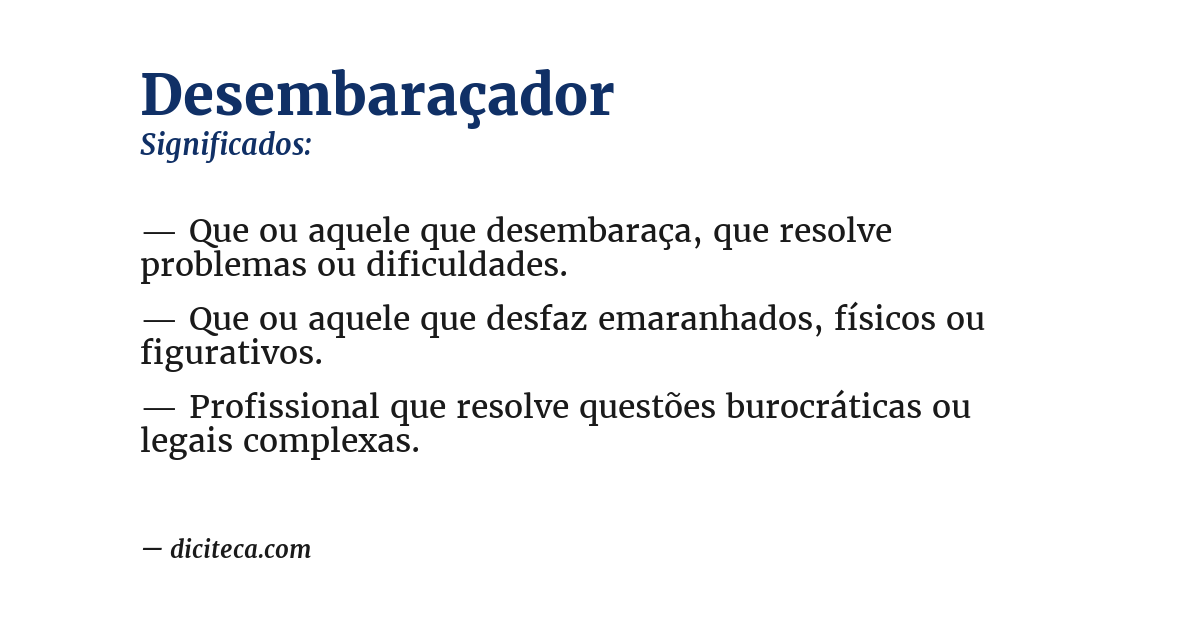 Significado de desembaraçador