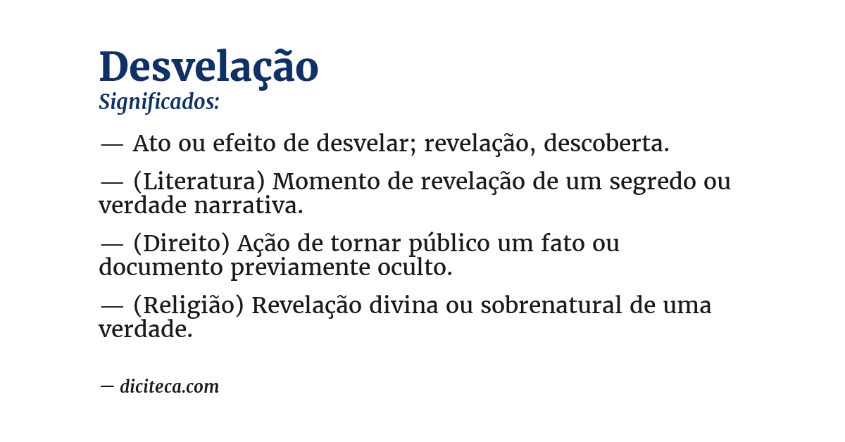 Significado de desvelação