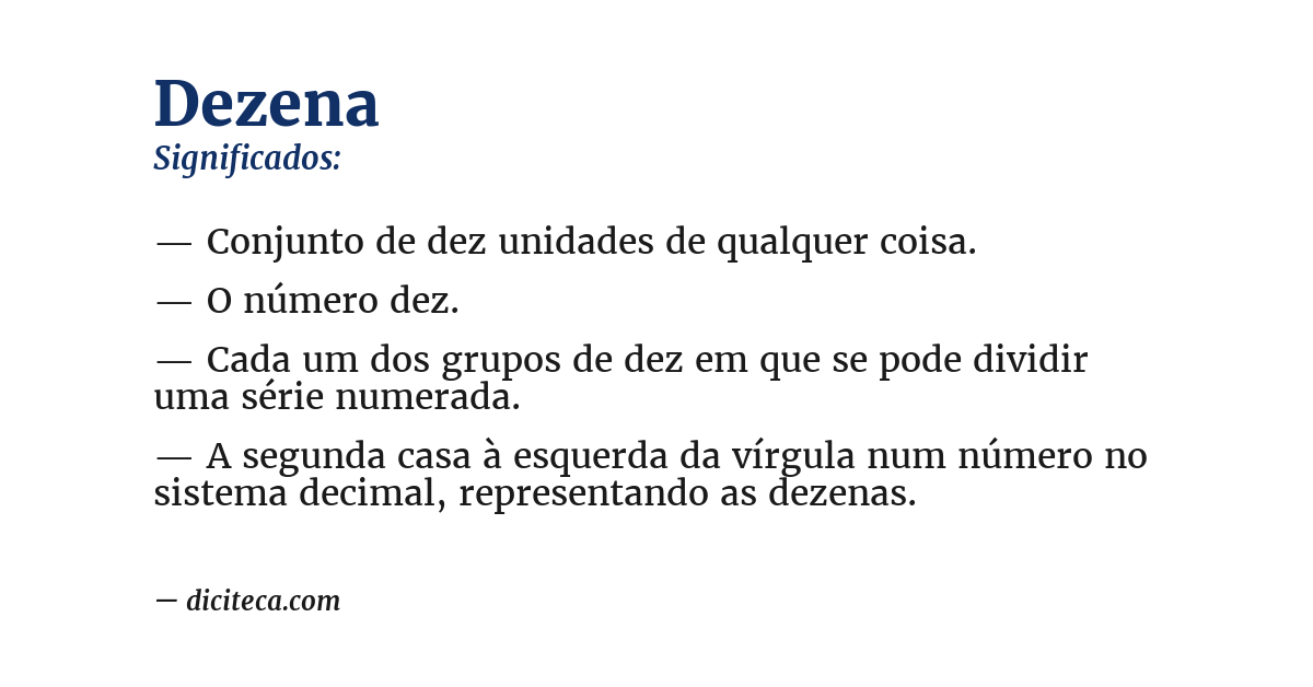 Significado de dezena