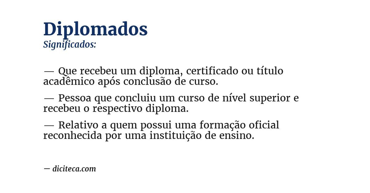 Significado de diplomados