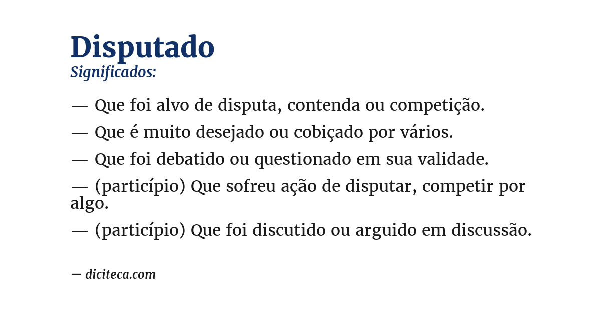 Significado de disputado