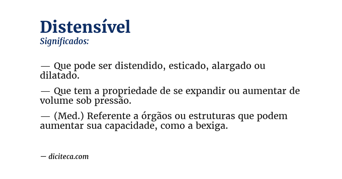 Significado de distensível