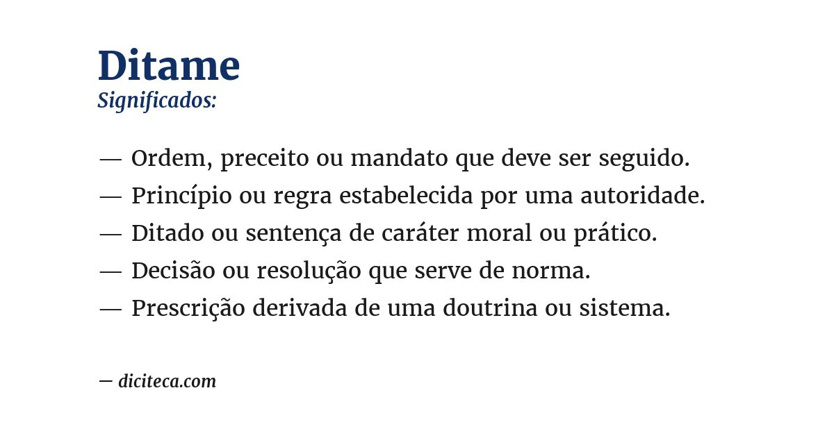 Significado de ditame