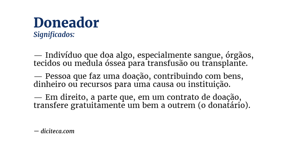 Significado de doneador