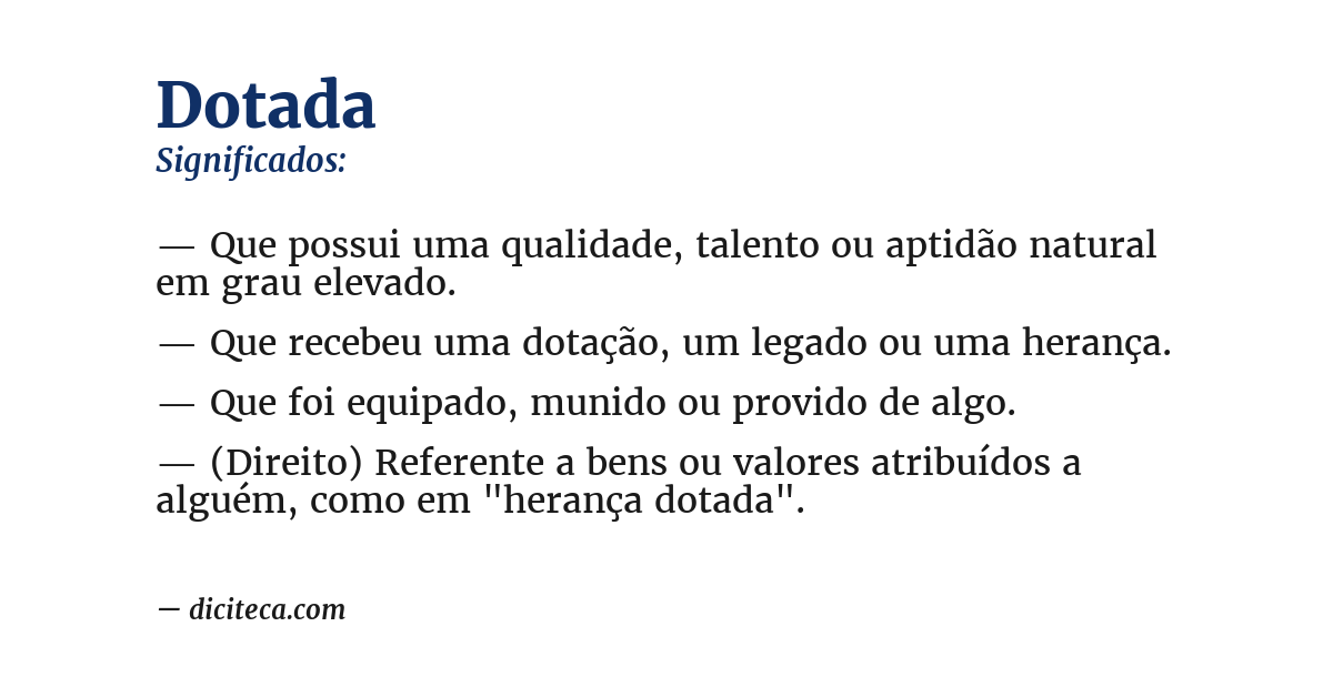 Significado de dotada