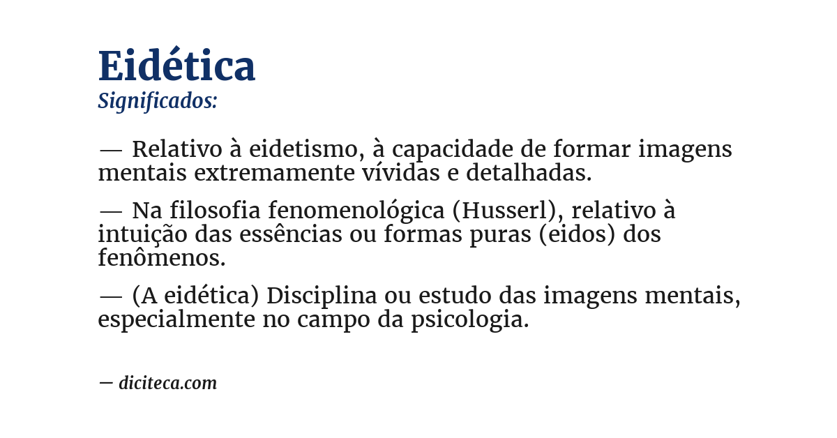 Significado de eidética
