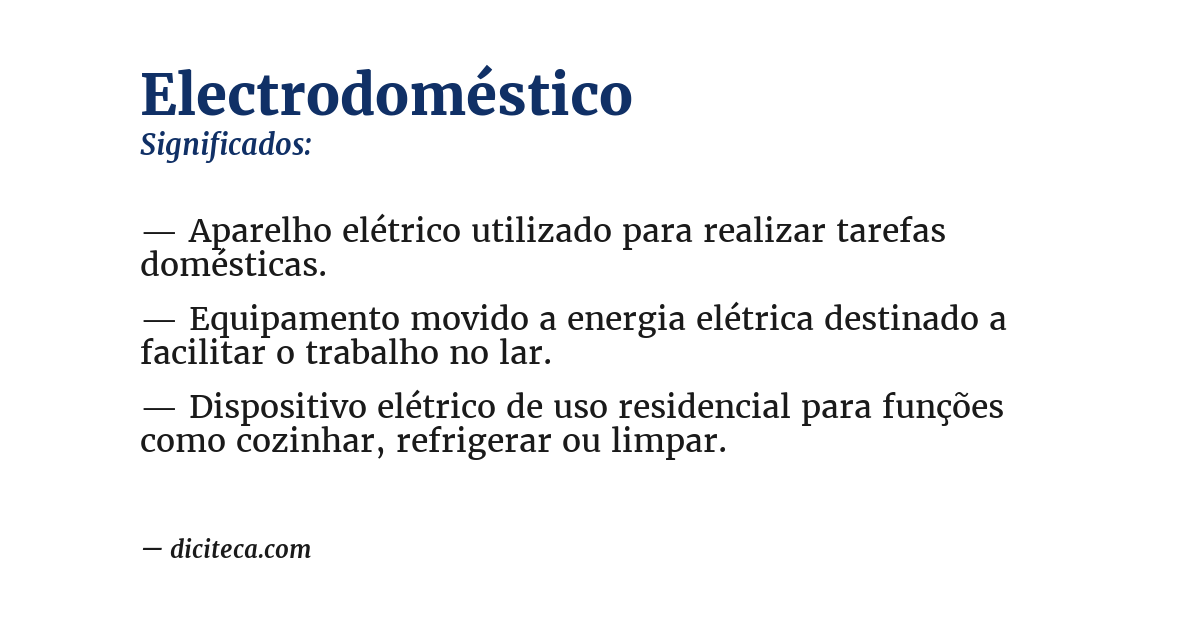Significado de electrodoméstico