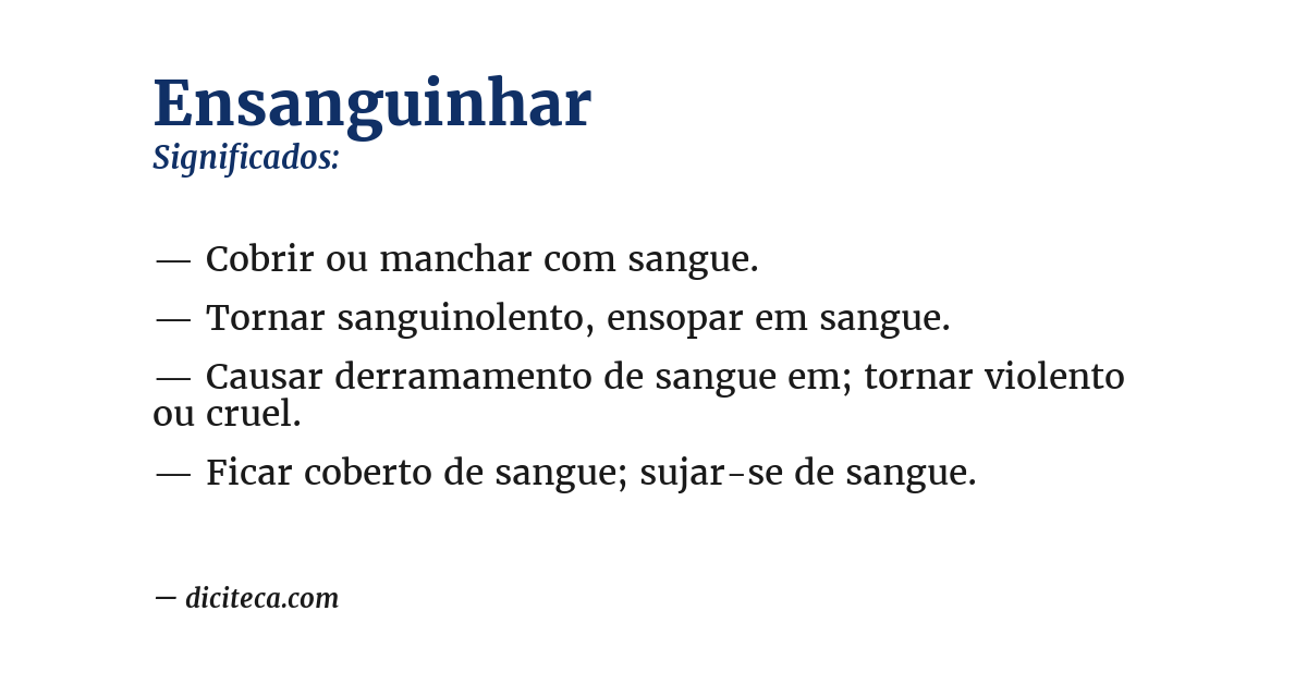 Significado de ensanguinhar