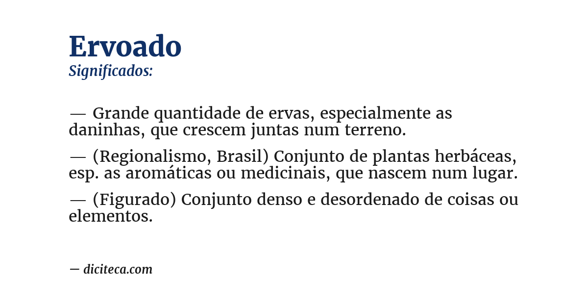 Significado de ervoado