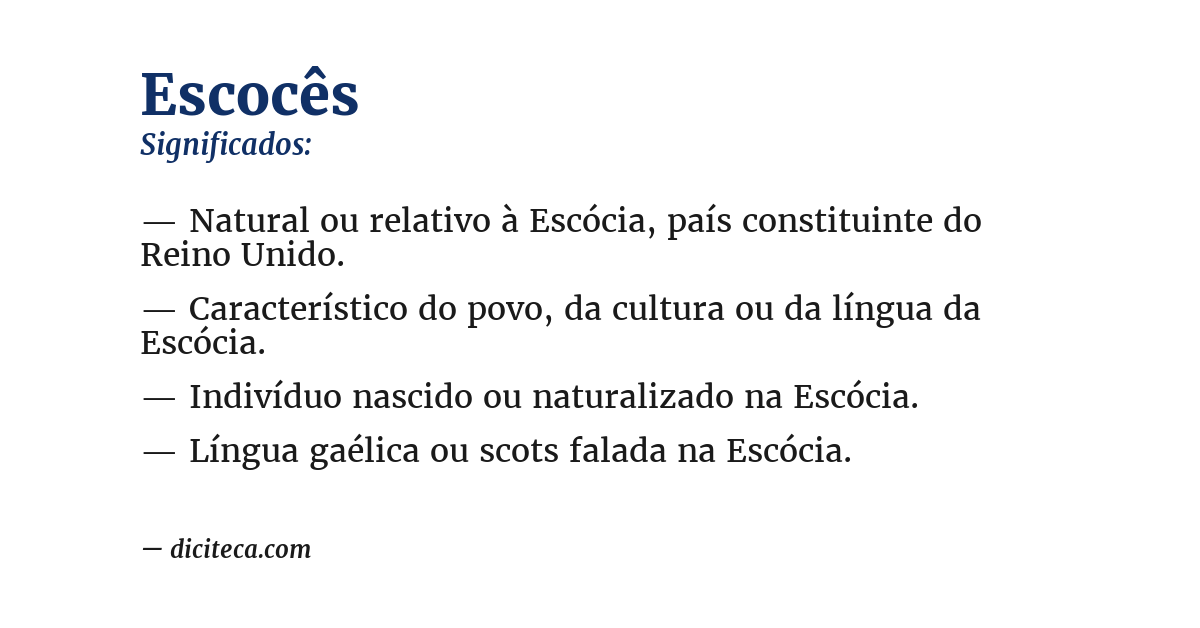 Significado de escocês