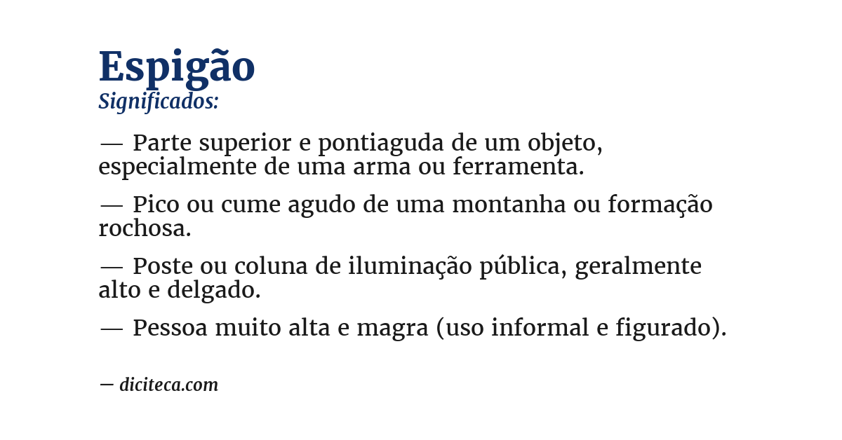 Significado de espigão