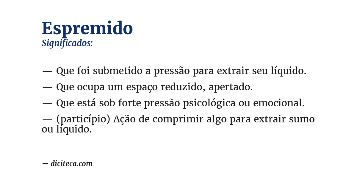 Significado de espremido