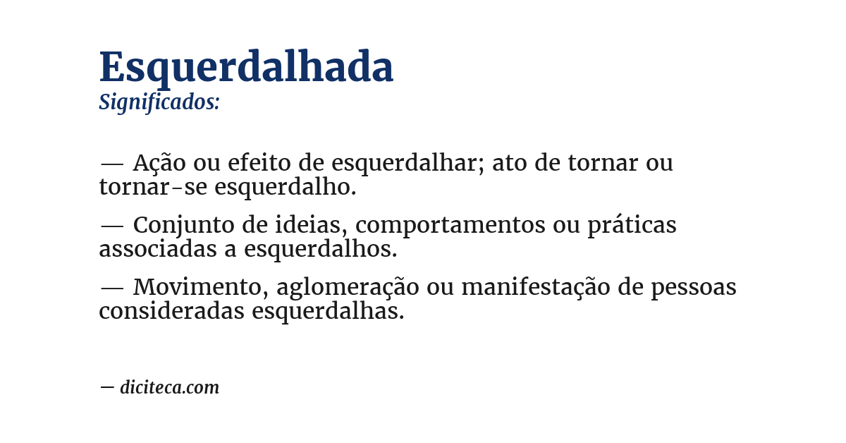 Significado de esquerdalhada