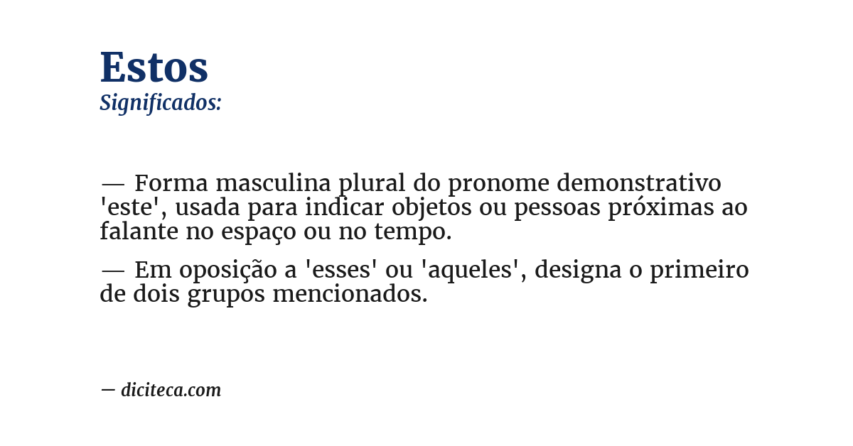 Significado de estos