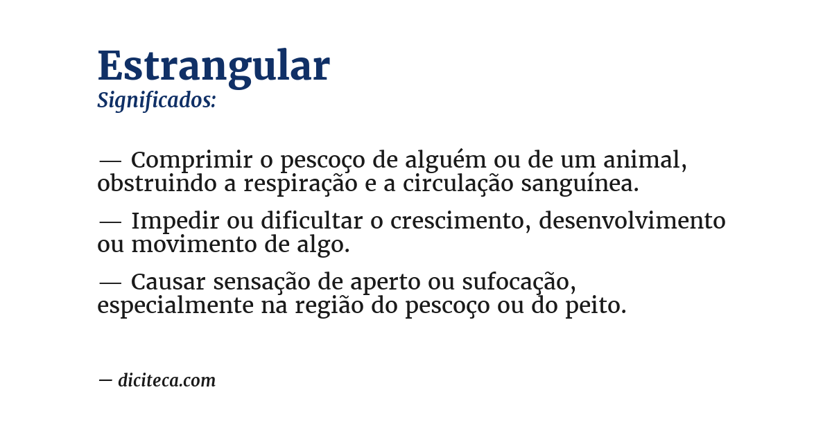 Significado de estrangular