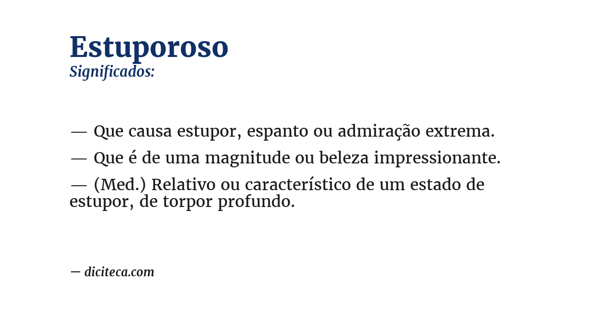 Significado de estuporoso