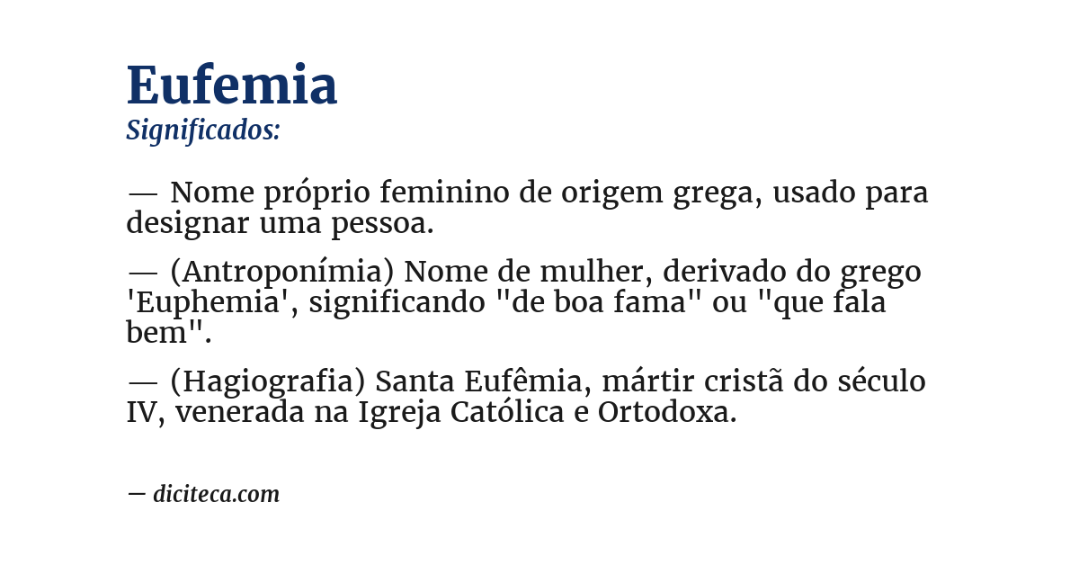 Significado de eufemia
