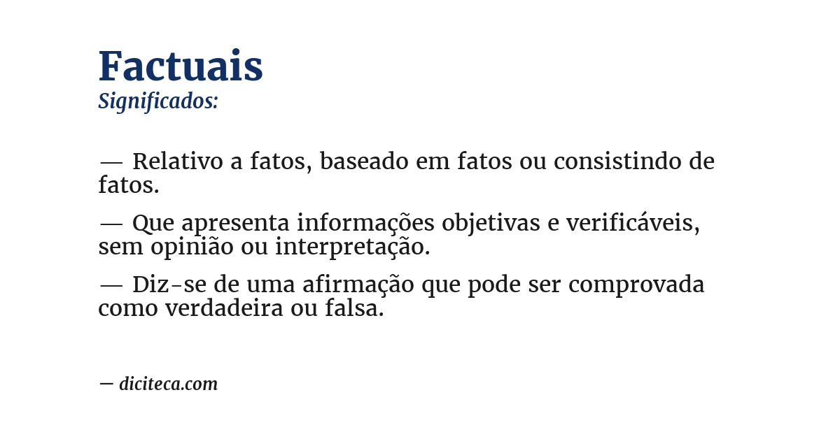 Significado de factuais