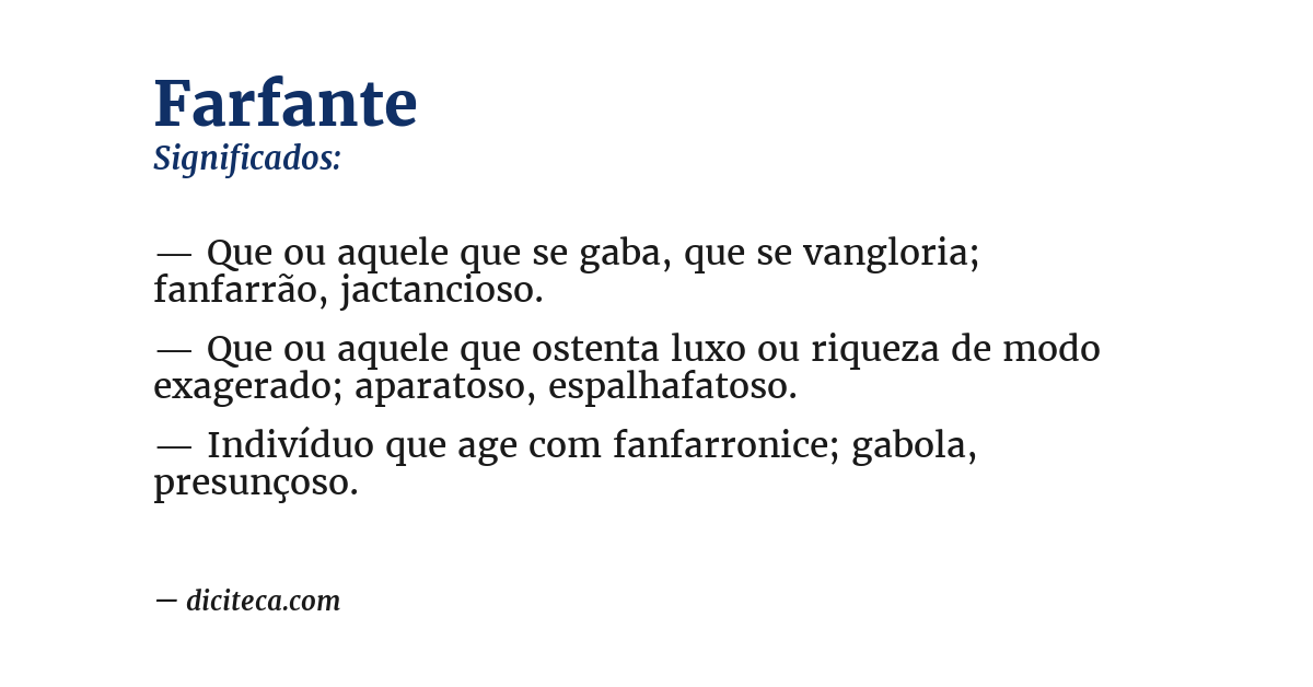 Significado de farfante