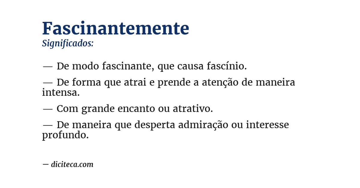 Significado de fascinantemente
