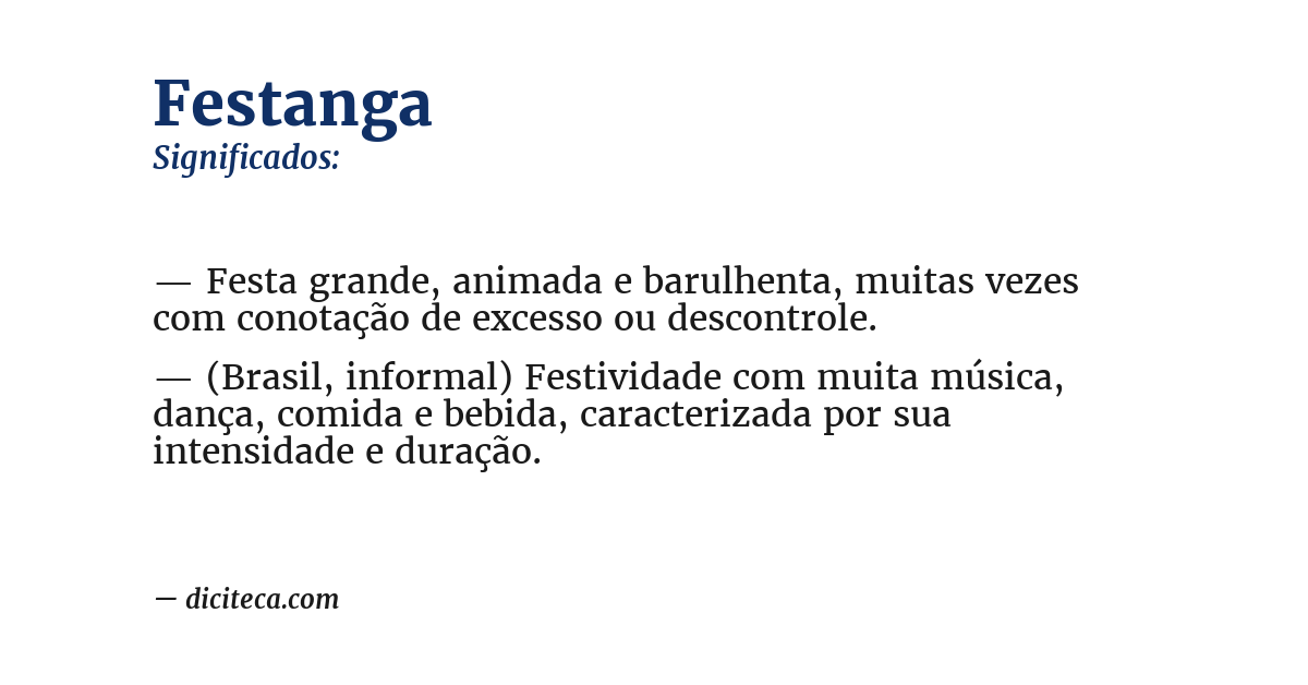 Significado de festanga