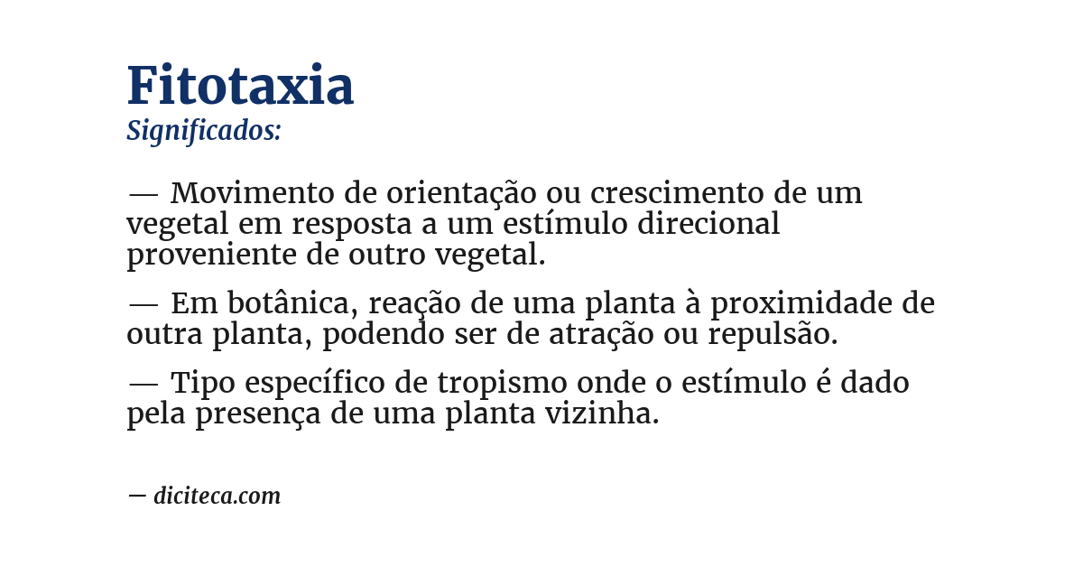 Significado de fitotaxia