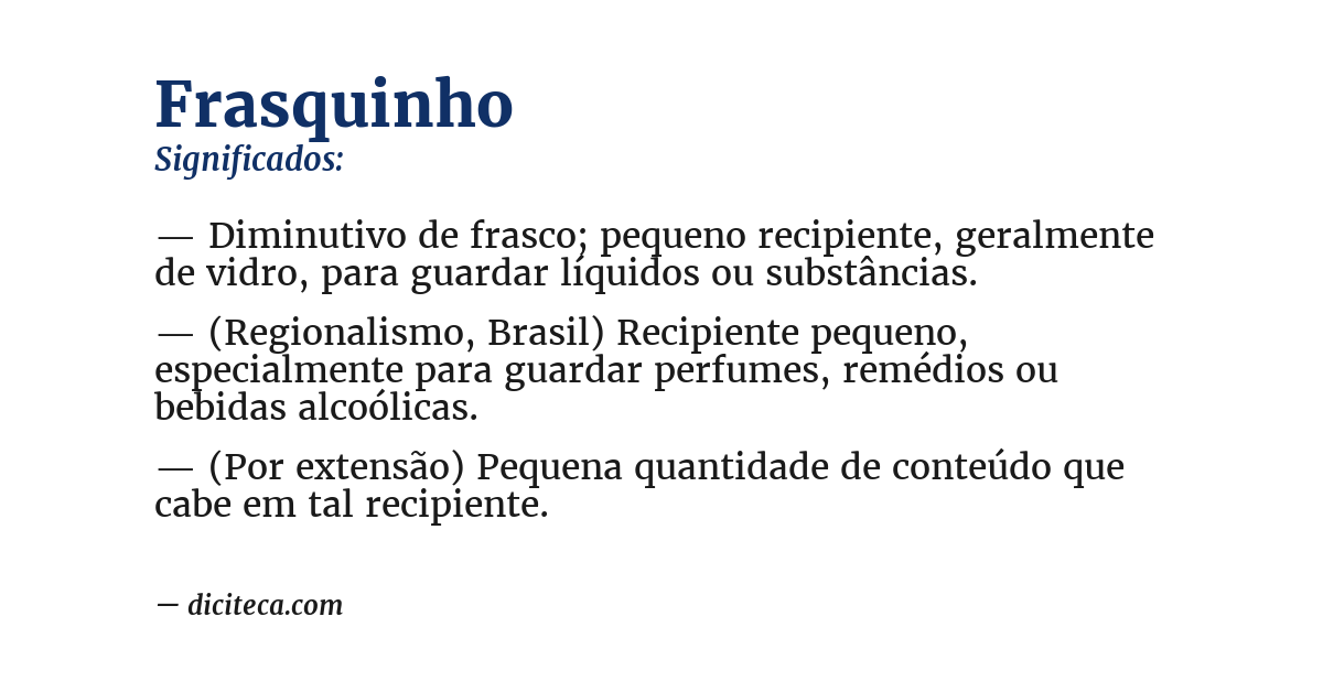 Significado de frasquinho