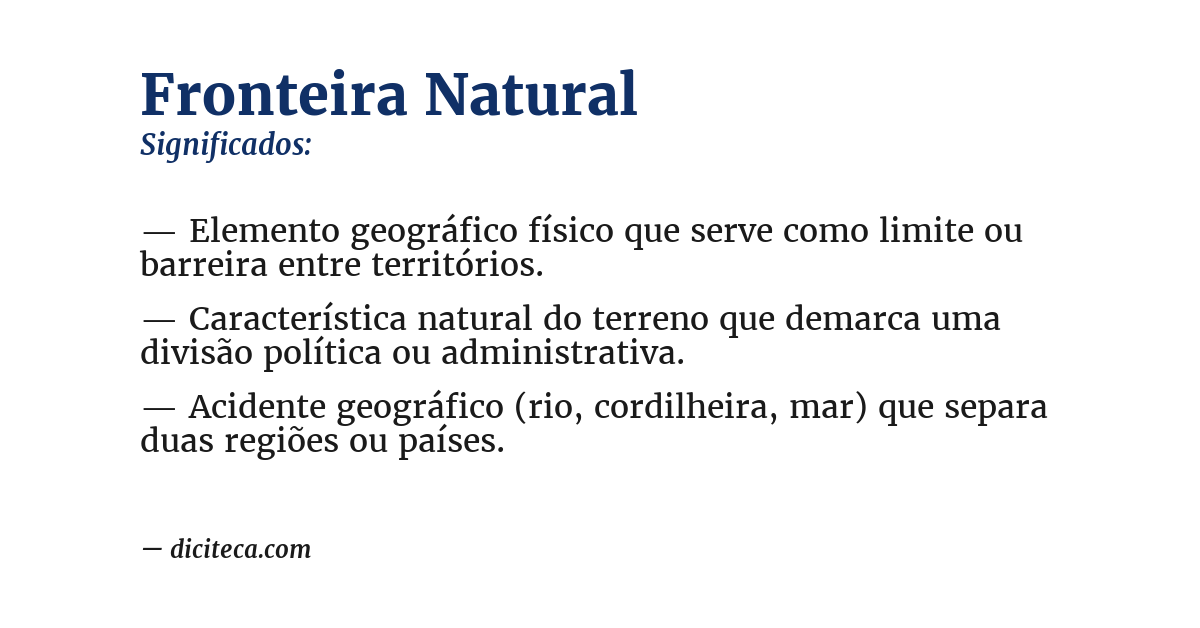 Significado de fronteira natural