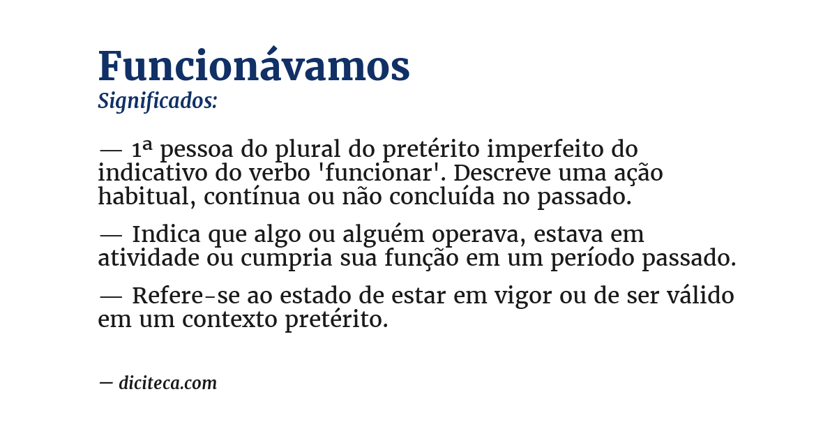 Significado de funcionávamos