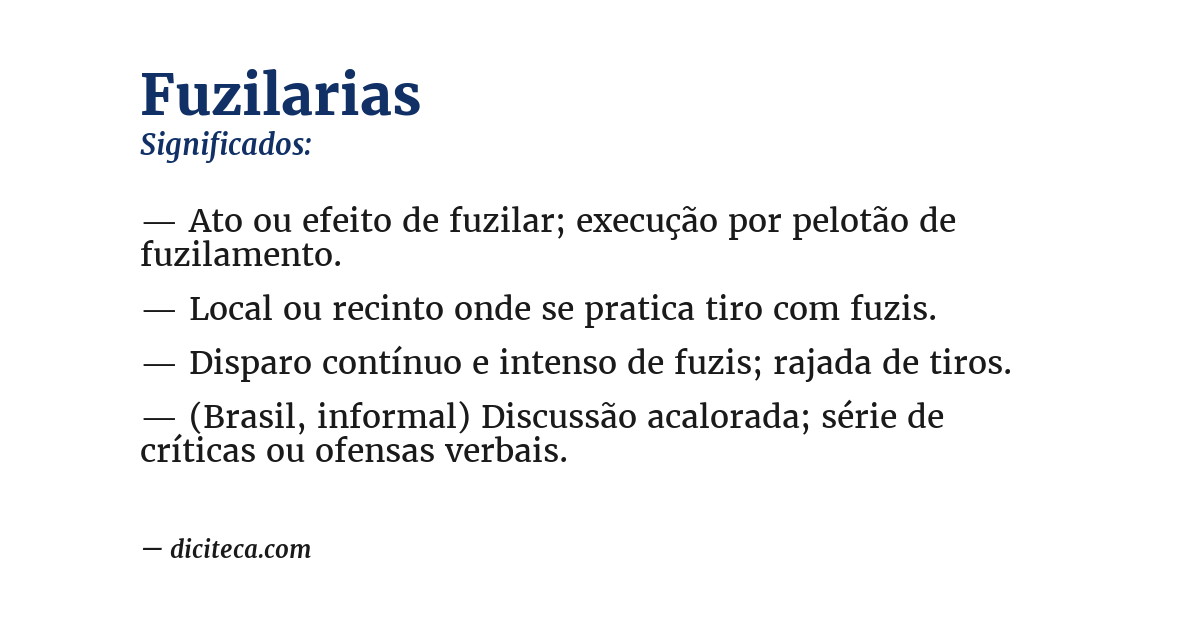 Significado de fuzilarias