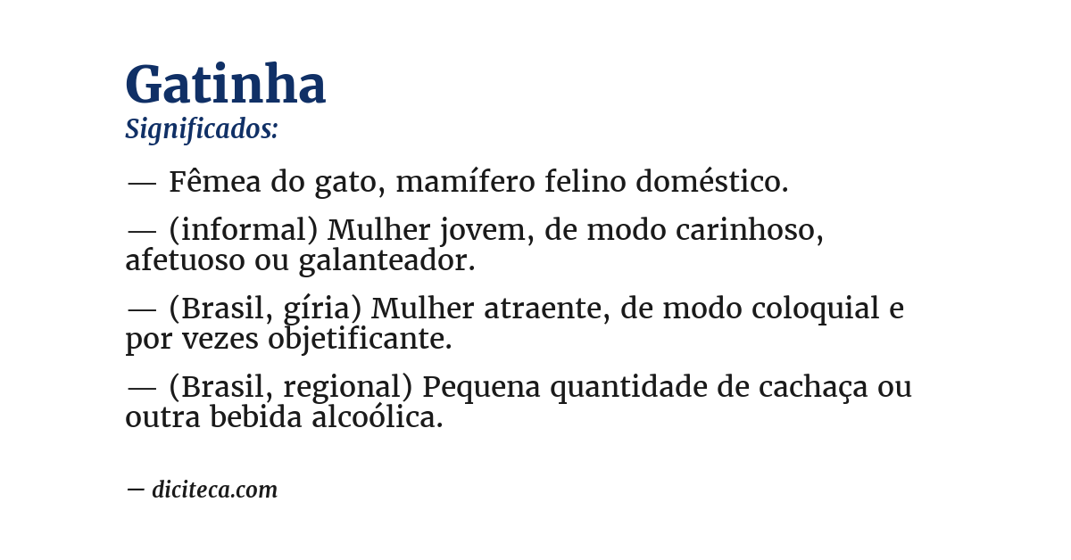 Significado de gatinha