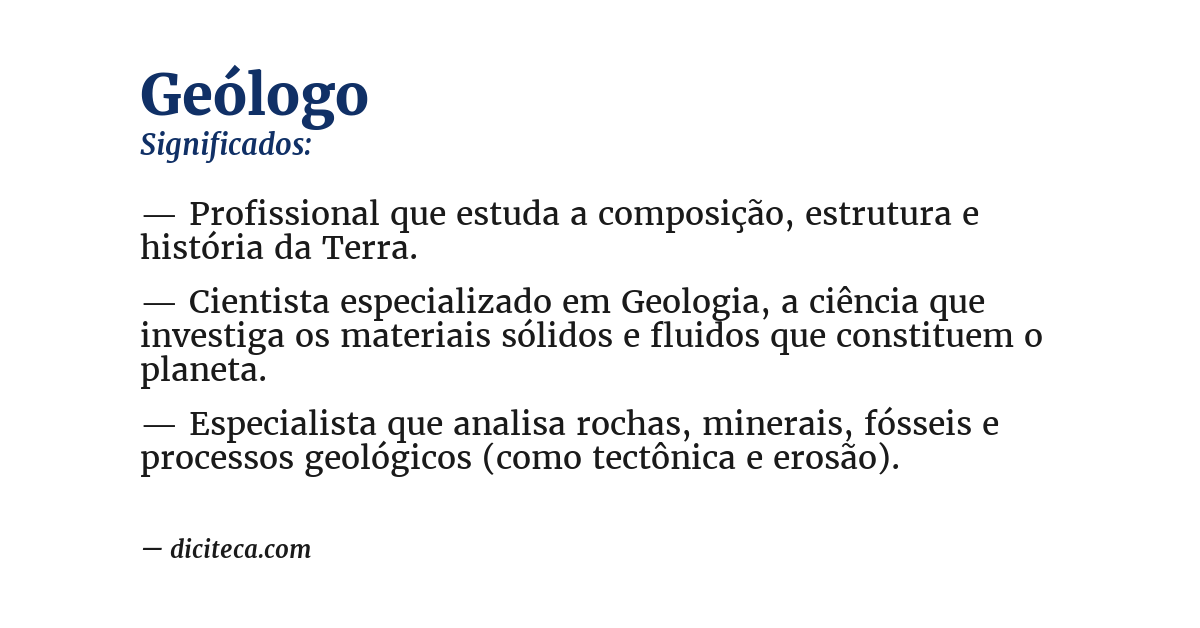 Significado de geólogo