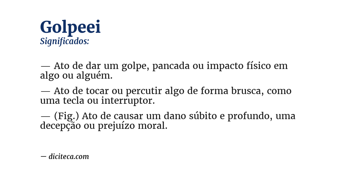 Significado de golpeei