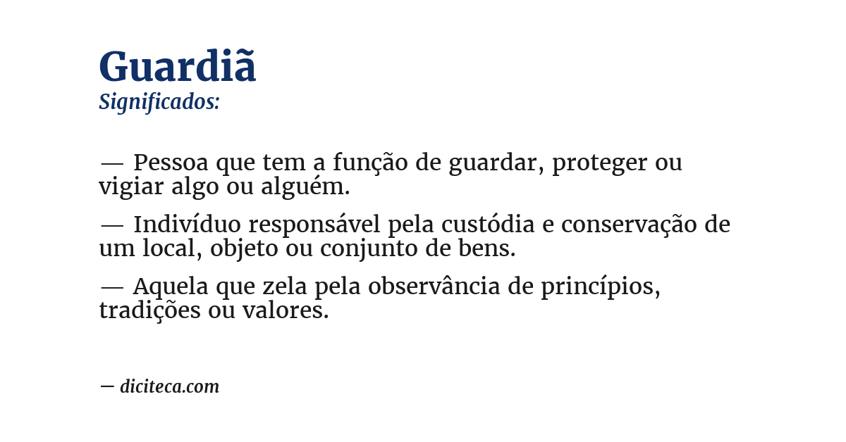 Significado de guardiã